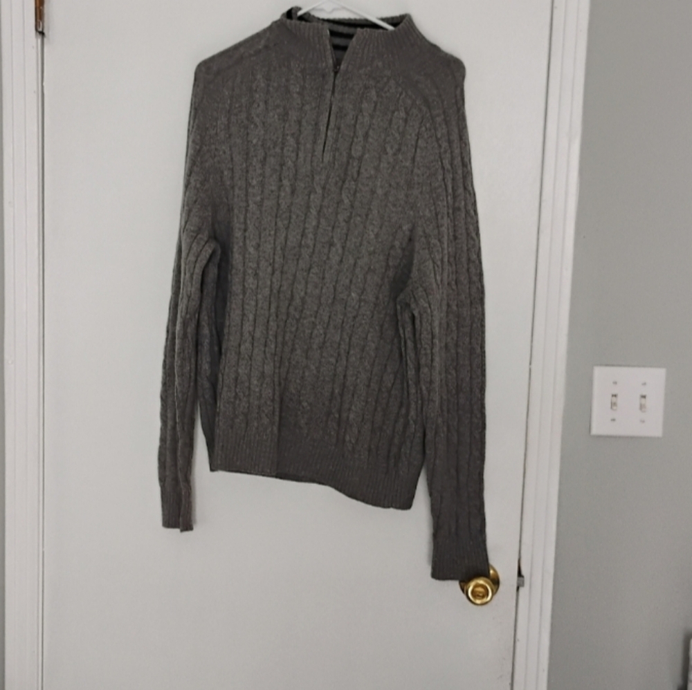 Brooks Brothers Italian Yarn Quarter Zip Merino Wool Blend Pullover Sweater L